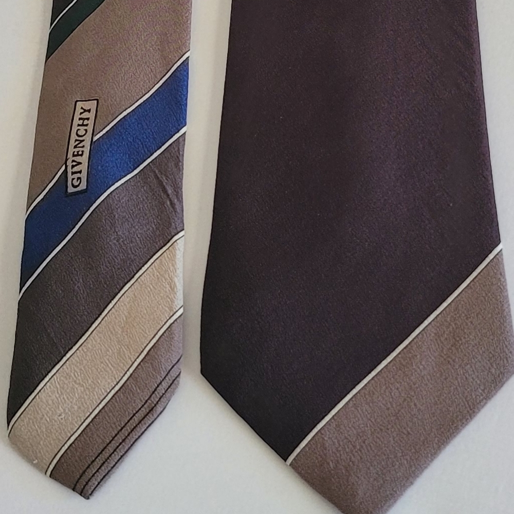 Givenchy Brown and Blue Silk Ties